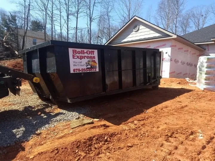 Dumpster at a residential construction project