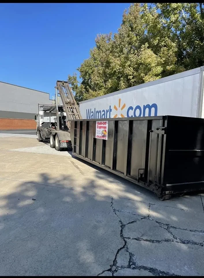 Large commercial dumpster service at a retail site in Georgia